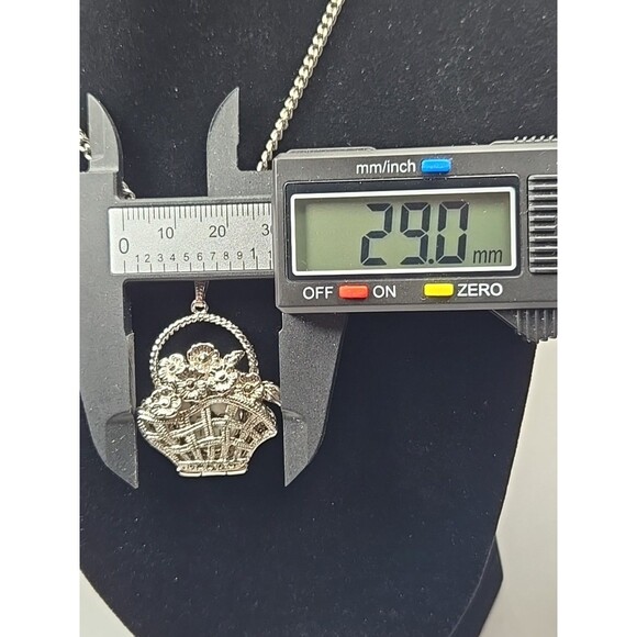 Xanadu Flower Basket Silver Tone Pendant Necklace Watch Quartz New Battery Rare - Picture 7 of 11